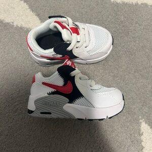 Nike White and Red Sneakers Air Max 90